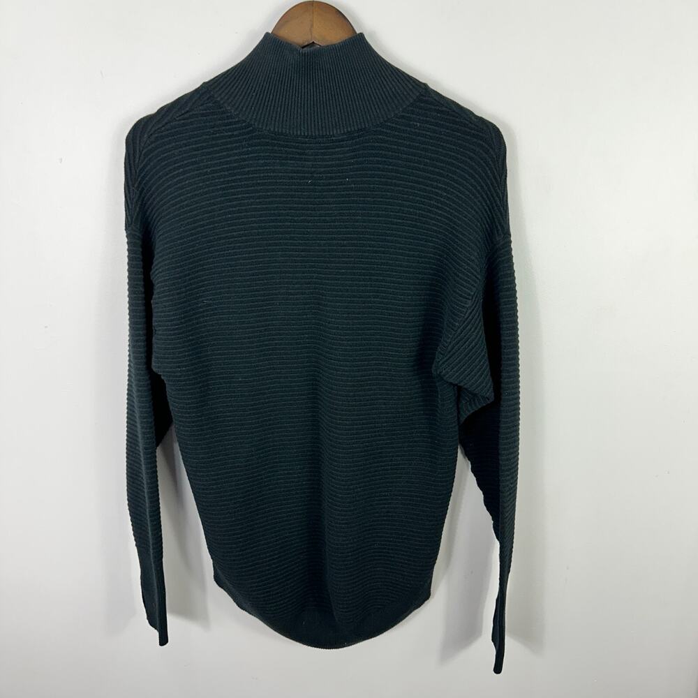 Offline by Aerie‎ Ribbed Half Zip Pullover Sweater Womens XS Black Oversized - Picture 2 of 6